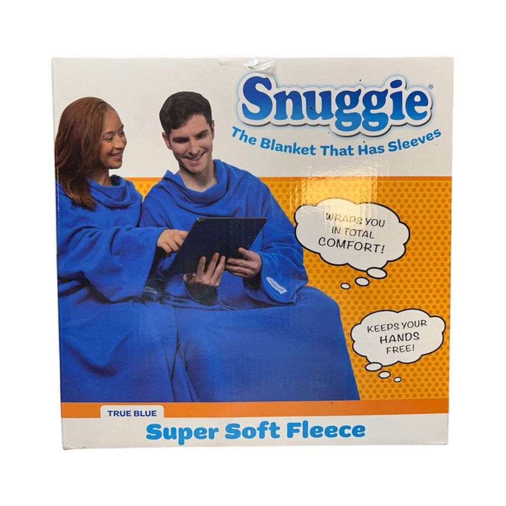 Snuggie Super Soft Fleece Blanket with Sleeves - Blue